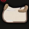 Mattes Champagne Cotton & Platinum sheepskin square saddle pad