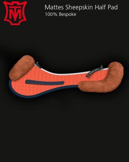 Mattes Cotton Orange and Cognac Coloured Sheepskin Half Pad