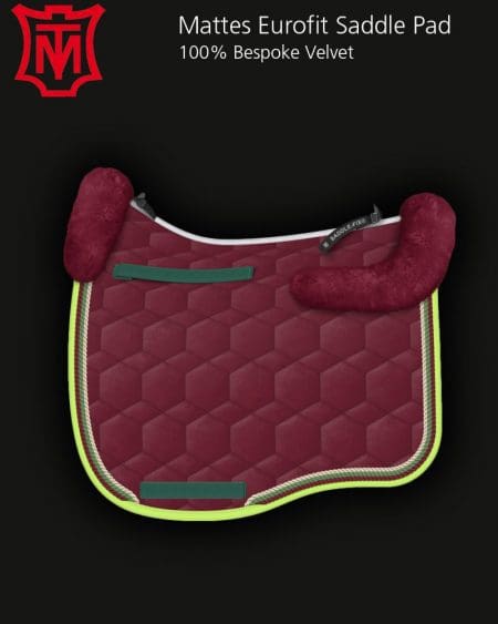 Mattes Eurofit Burgundy Velvet Sheepskin Saddle Pad