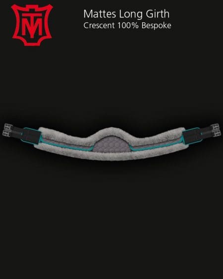 Mattes Grey and Green Piped Long Crescent Girth