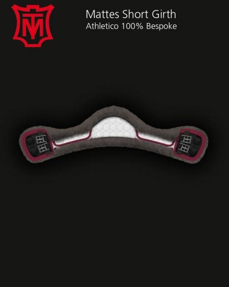 Grey and Red Sheepskin Short Athletico dressage girth