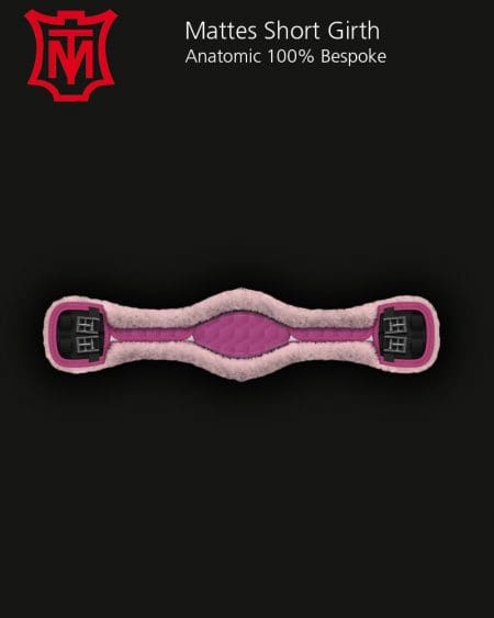 Hot Pink and Baby Pink Sheepskin Anatomic Dressage Girth