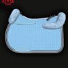 Mattes Light Blue Cotton & sheepskin square saddle pad