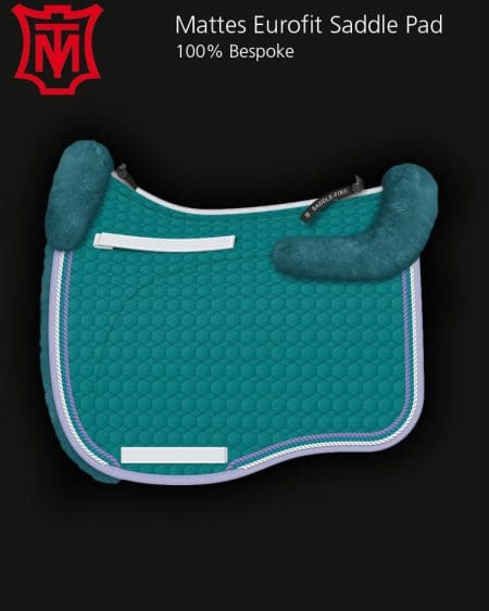 Mattes Luxury Teal Cotton & Sheepskin Eurofit Saddle Pad