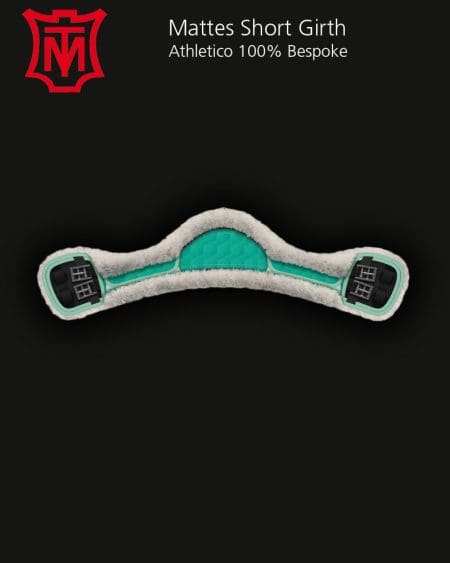 Mattes Natural Sheepskin and Green Short Athletico Dressage Girth