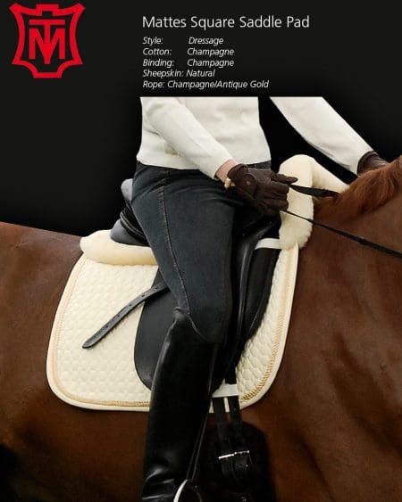 Mattes natural sheepskin saddle pad under saddle