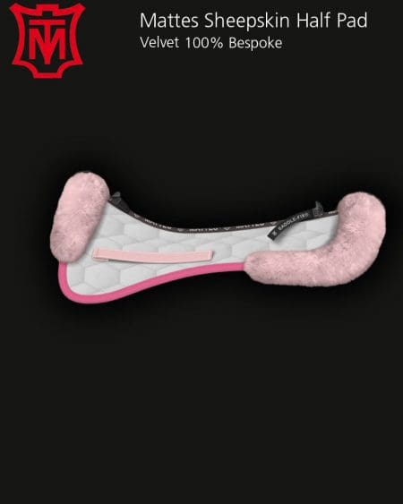 Pink and White Sheepskin Half Pad