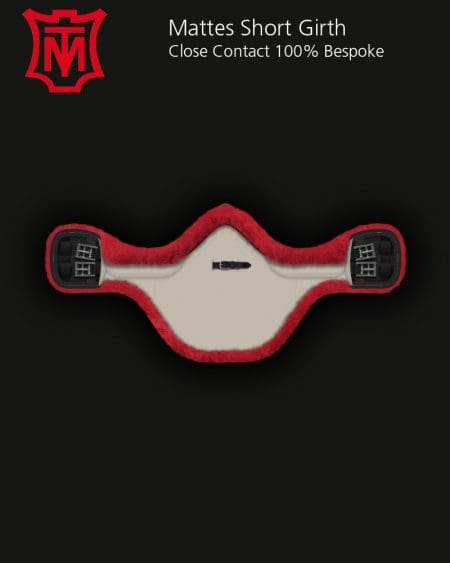 Mattes Short Show Jumping Girth with Red Sheepskin