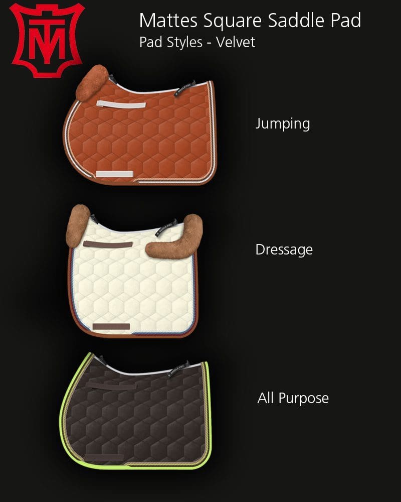Custom Mattes Pads The Luxury Velvet Square Saddle pad