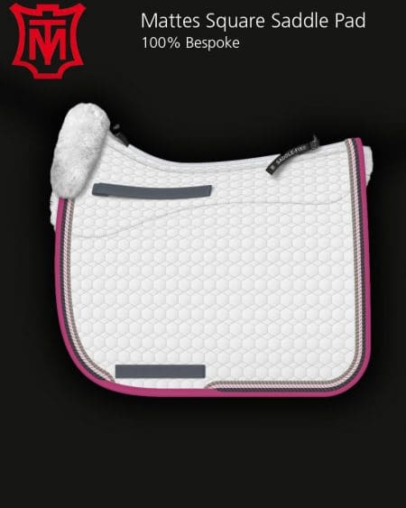 Mattes White Cotton square sheepskin saddle pad