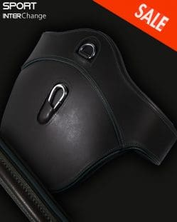 Black Leather 135cm jumping stud girth