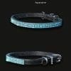 4 Liner Mini Crystal Dog Collar Aquamarine