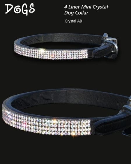 4 Liner Mini Crystal Dog Collar Crystal AB