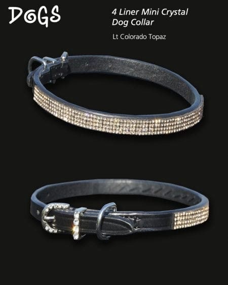 4 Liner Mini Crystal Dog Collar Lt Colorado Topaz