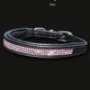 4 liner padded rose crystal dog collar