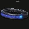 4 liner sapphire crystal padded dog collar
