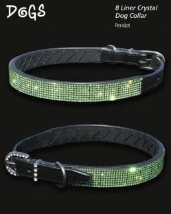 8 liner Peridot Crystal Diamond Dog Collar