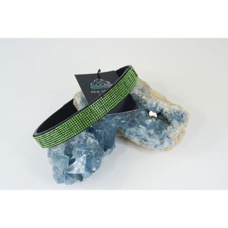 Dog Collar 8 Liner with Peridot Crystals