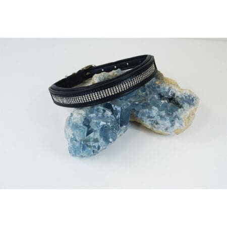 Dog Collar Padded with Crystal Stones