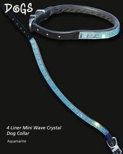 Aquamarine 4 Liner Wave Mini Dog Collar