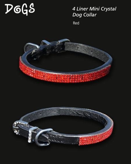 4 Liner Mini Crystal Dog Collar Lt Siam