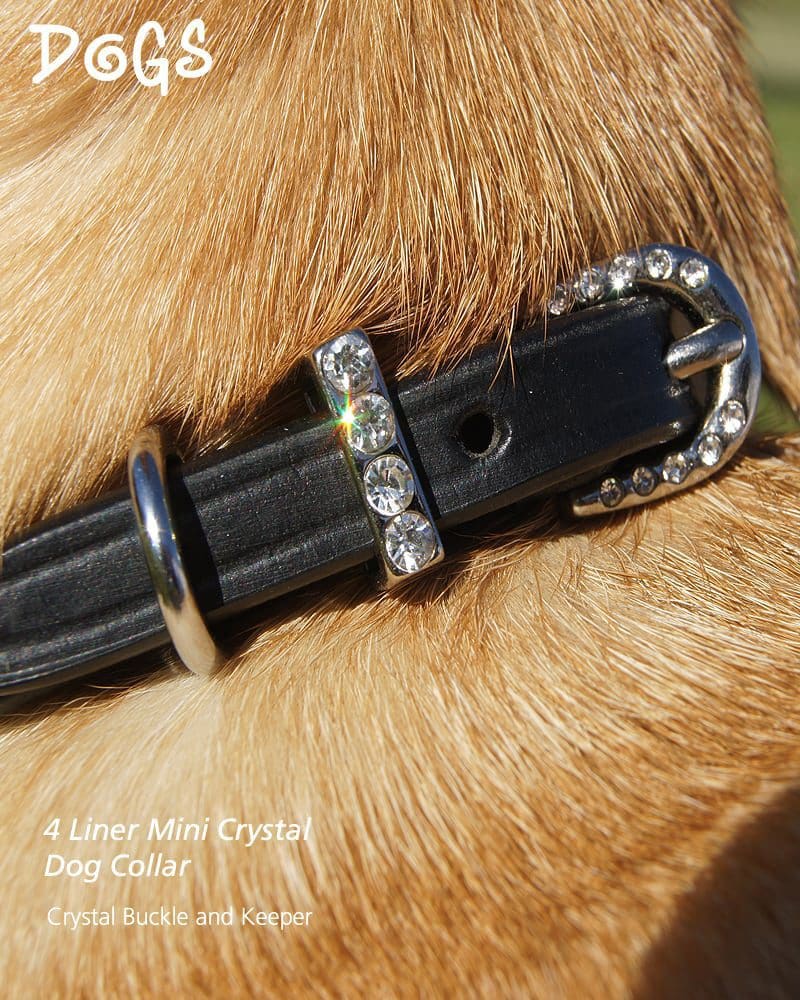 5 Rows Rhinestone Dog Collars Crystal Diamond Dog Leather Collar Large Dogs