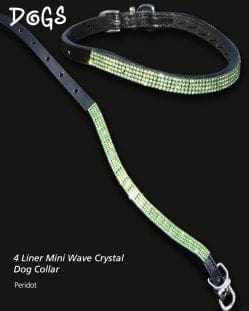 Peridot coloured crystal wave dog collar