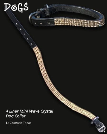 Topaz coloured diamond wave dog collar