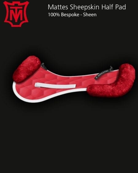 Mattes Red Cotton Sheen Sheepskin Half Pad