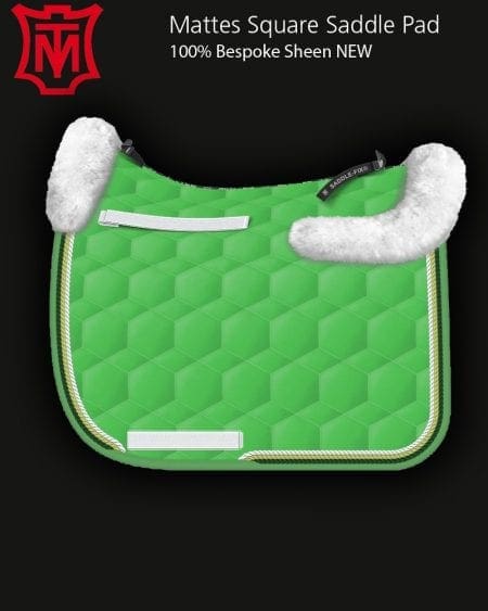 Mattes Square Cotton Sheen Sheepskin Saddle Pad Emerald
