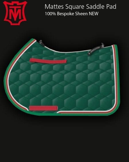 Mattes Square Cotton Sheen Sheepskin Saddle Pad Green