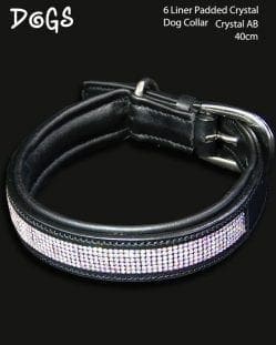 6 Liner Dog Collar Crystal AB 40cm