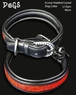 6 Liner Dog Collar Red 40cm