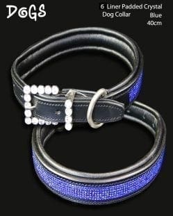 6 Liner Dog Collar Blue 40cm