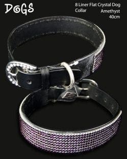 6 Liner Dog Collar Amethyst 40cm