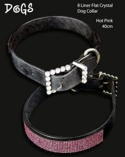 8 Liner Dog Collar Hot Pink 40cm