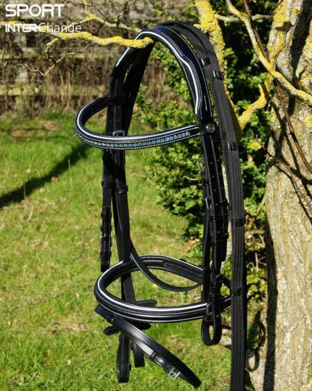 Atlantic Black Bridle showing Flash Noseband