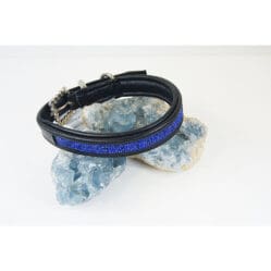 6 Liner Crystal Dog Collar - Sapphire 40cm