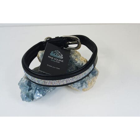 Dog Collar Padded with CrystalAB Stones