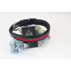 6 Liner Crystal Dog Collar - Lt Siam 40cm