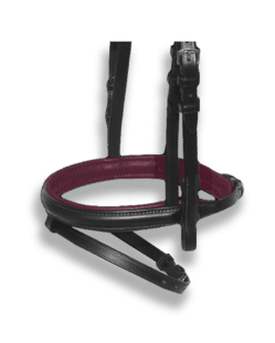 Noseband Black with Aubergine Padding - Flash