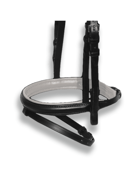 Noseband Black with Grey Padding - Flash