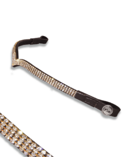 Diamond V Browband - Gold Plated