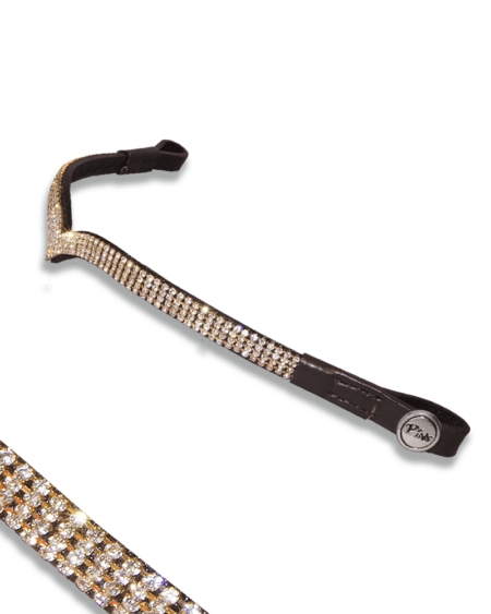 Diamond V Browband - Gold Plated