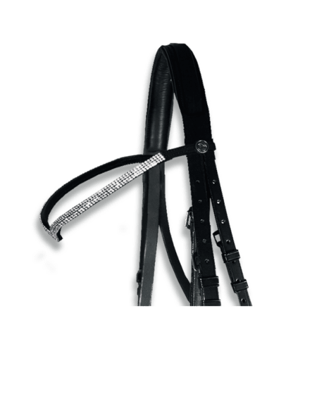 Diamond V Browband - Silver Plated