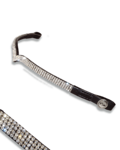 Diamond V Browband - Silver Plated