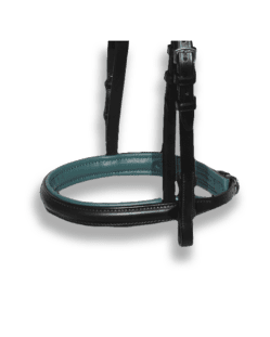 Noseband Black with Forest Gren Padding - Plain