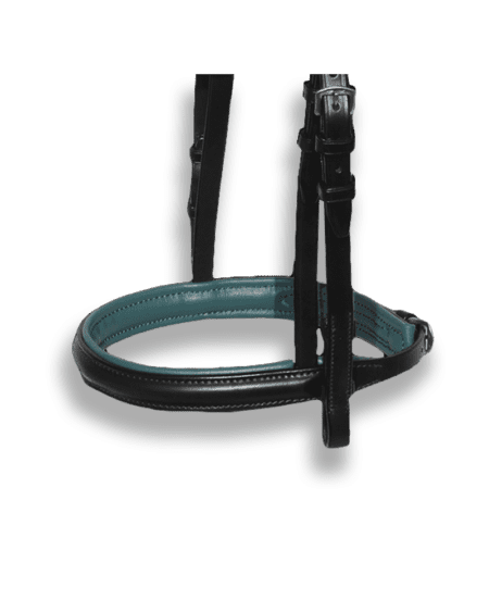 Noseband Black with Forest Gren Padding - Plain