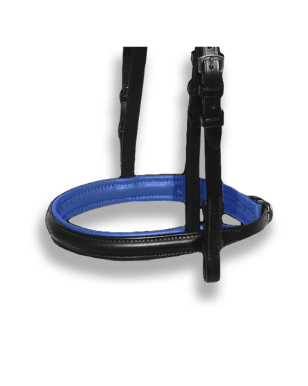Noseband Black with Royal Blue Piping - Plain