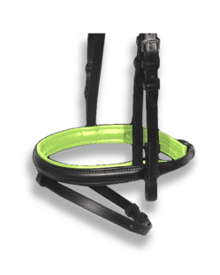 Noseband Black with Kiwi Padding - Flash